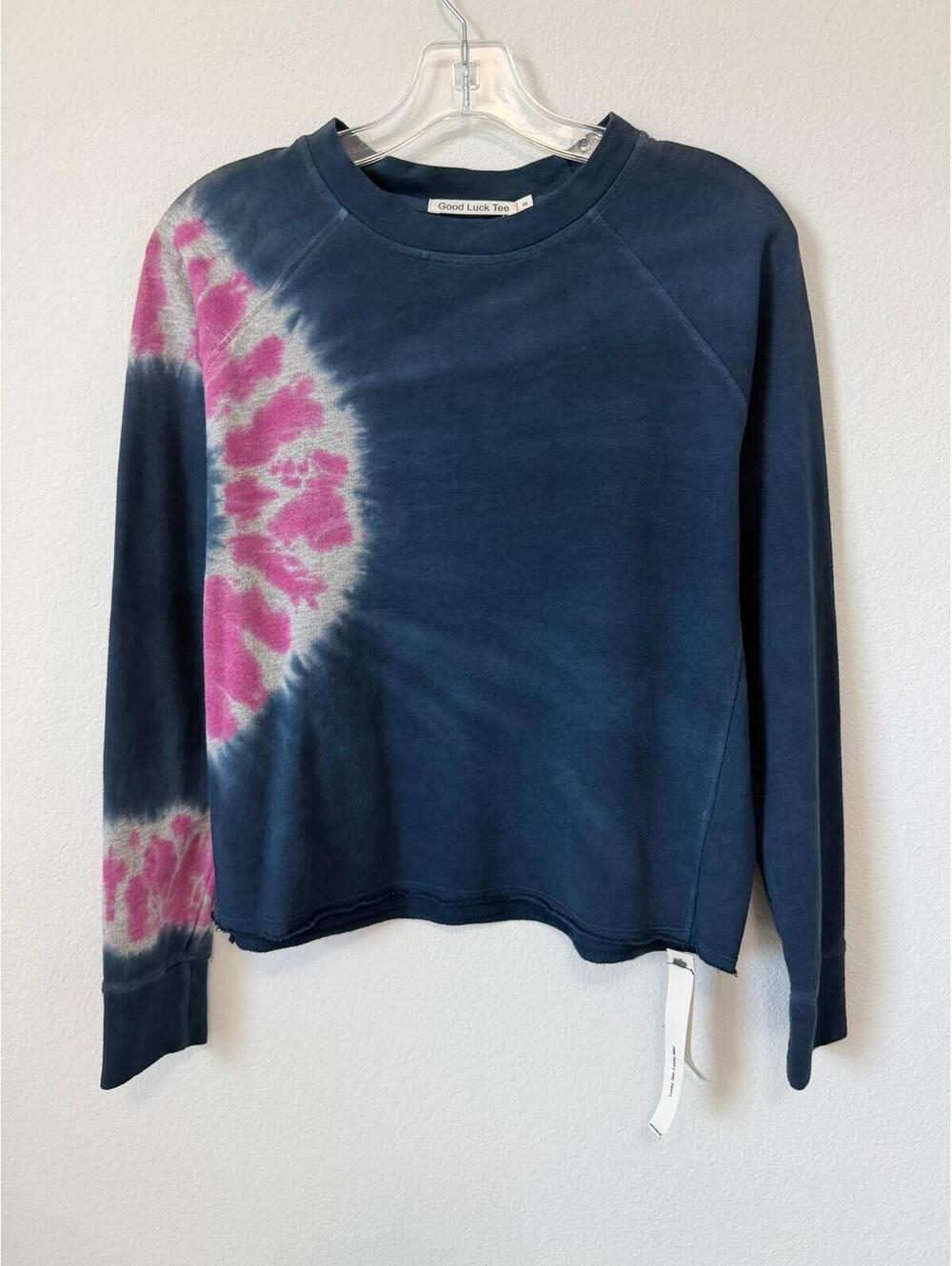 Good Luck Tee NWT Long Sleeve Crew Neck Tie Dye Shirt Women's Size S - Picture 1 of 6